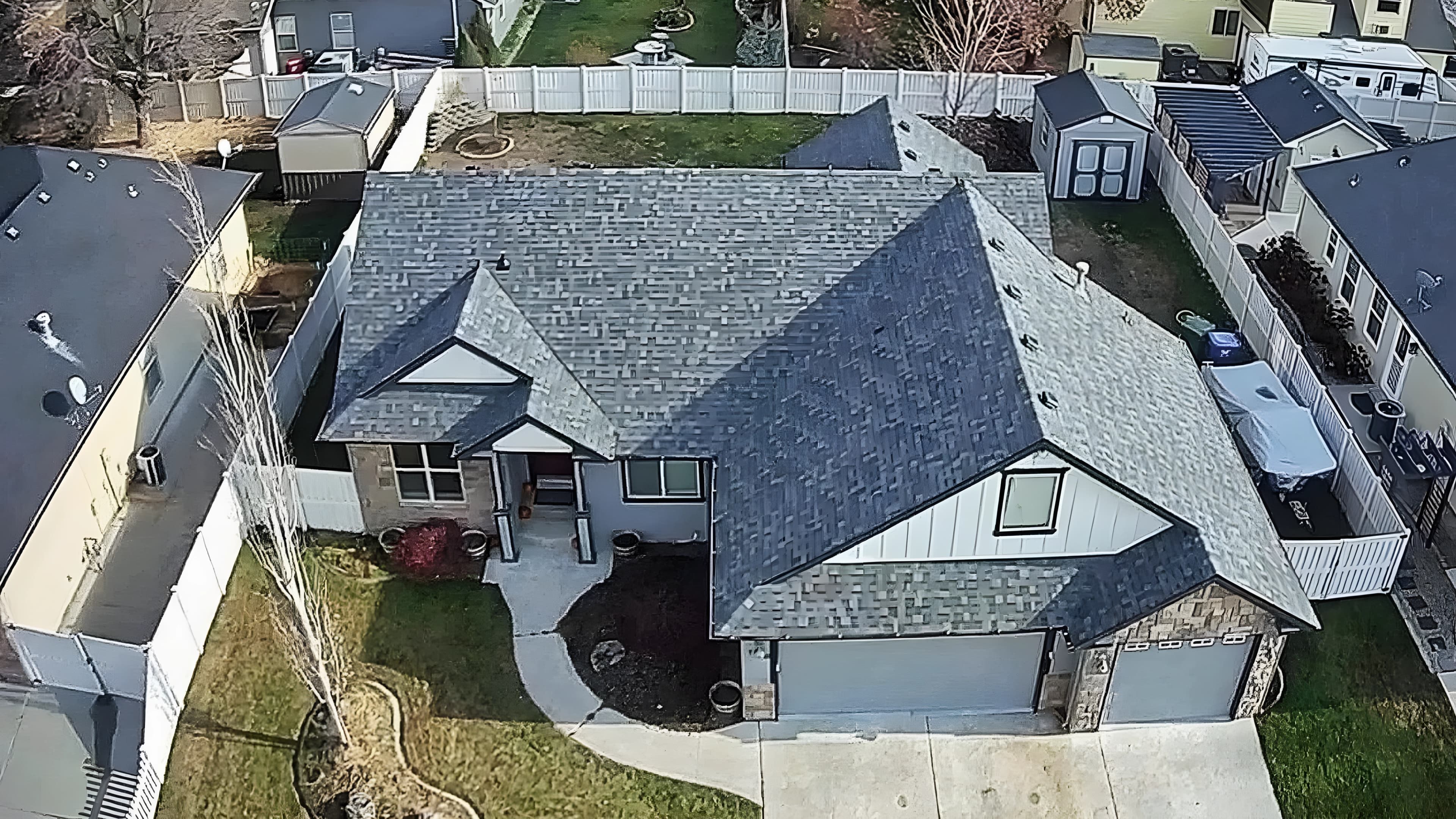 Professional roofing project completed by 7H Roofing and Construction
